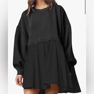 New Black Sweatshirt Dress